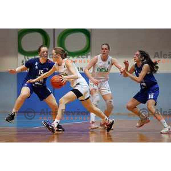 action during 1.SKL women basketball match between Akson Ilirija and Triglav in Ljubljana on March 25, 2023