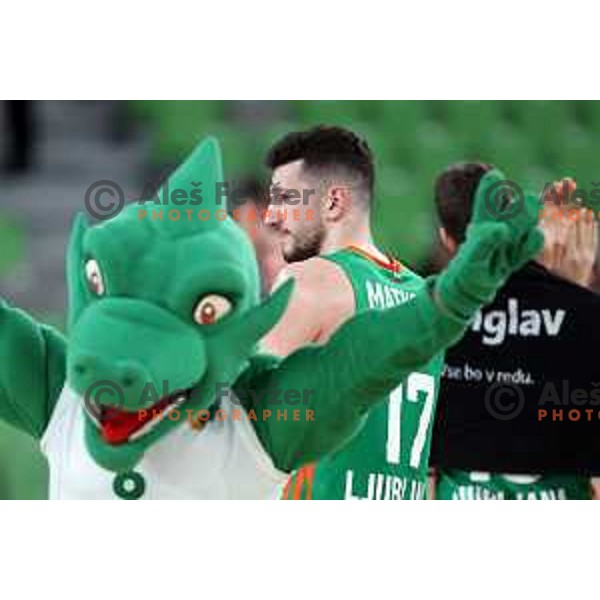 Karlo Matkovic in action during 7days EuroCup 2022-2023 regular season match between Cedevita Olimpija (SLO) and JL Bourg Mincidelice (FRA) in Stozice Arena, Ljubljana, Slovenia on March 29, 2023