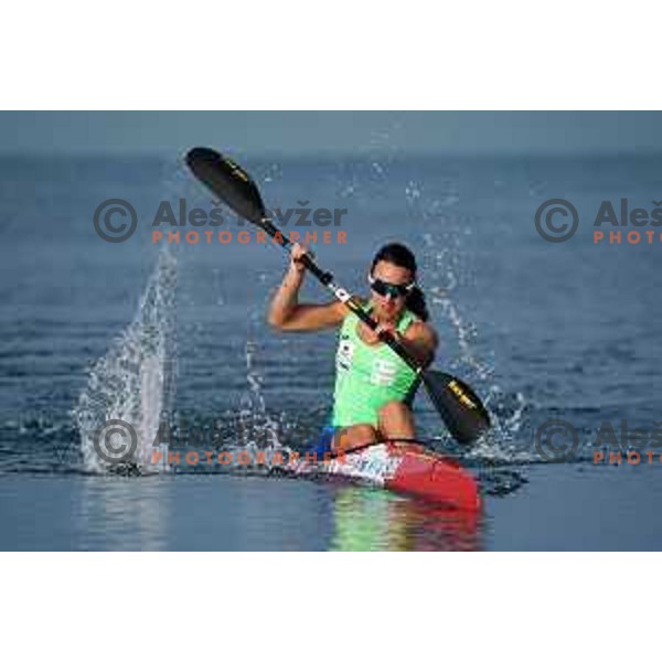 Anja Osterman during kayak practice session in Ankaran, Slovenia on October 6, 2022 