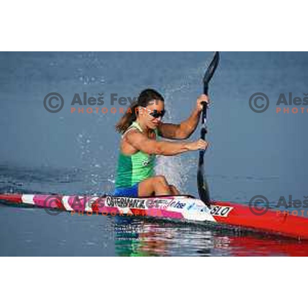 Anja Osterman during kayak practice session in Ankaran, Slovenia on October 6, 2022 