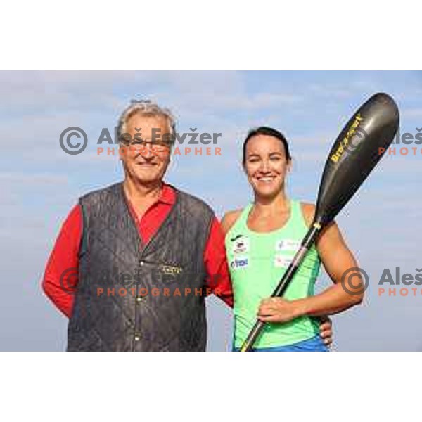 Anja Osterman during kayak practice session in Ankaran, Slovenia on October 6, 2022