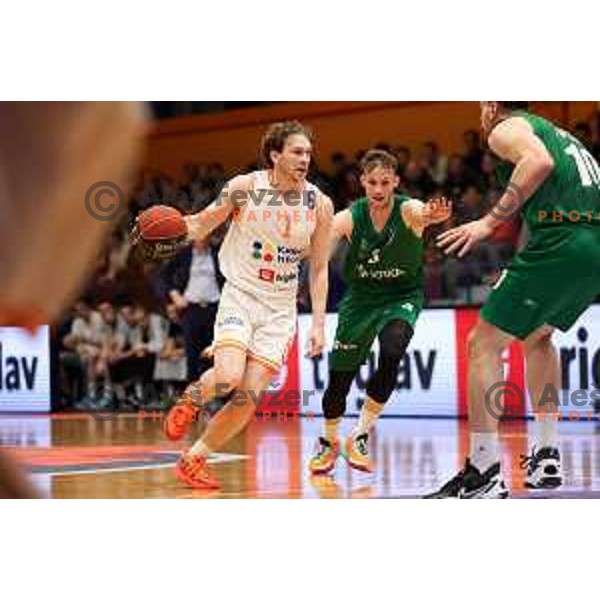 Austin Luke of Helios Suns during ABA League 2 2022-2023 final match between Helios Suns and Krka (SLO) in Domzale, Slovenia on April 16, 2023. Foto: Filip Barbalic