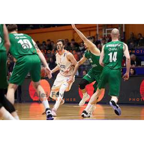 Blaz Mahkovic of Helios Suns during ABA League 2 2022-2023 final match between Helios Suns and Krka (SLO) in Domzale, Slovenia on April 16, 2023. Foto: Filip Barbalic
