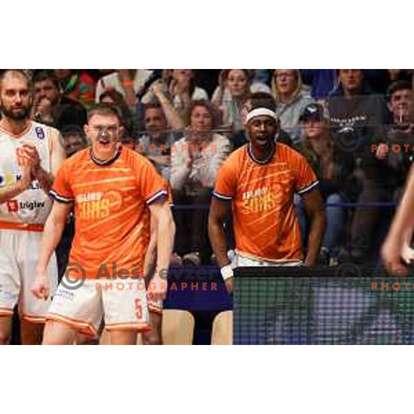 Jan Babic and Dennis Tunstall of Helios Suns during ABA League 2 2022-2023 final match between Helios Suns and Krka (SLO) in Domzale, Slovenia on April 16, 2023. Foto: Filip Barbalic