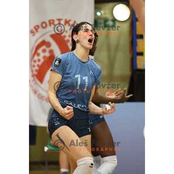 Sara Hutinski in action during The Final of Sportklub league volleyball match between Calcit and Gen I Volley in Kamnik, Slovenia on April 20, 2023