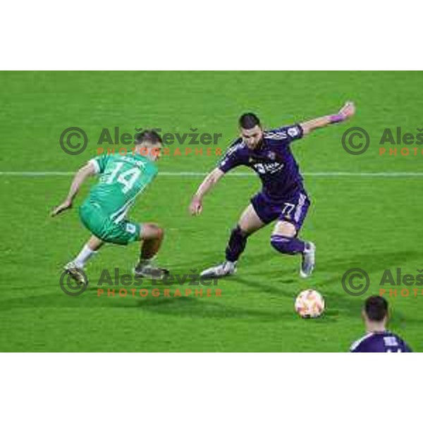 Marcel Ratnik and Zan Vipotnik in action during Pivovarna Union Slovenian Cup match between Olimpija and Maribor in Celje on May 6, 2023