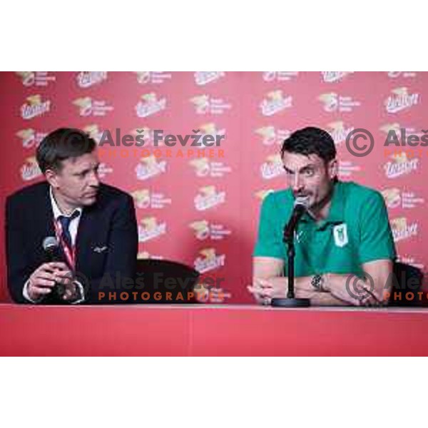 Albert Riera at the press conference after Pivovarna Union Slovenian Cup match between Olimpija and Maribor in Celje on May 6, 2023