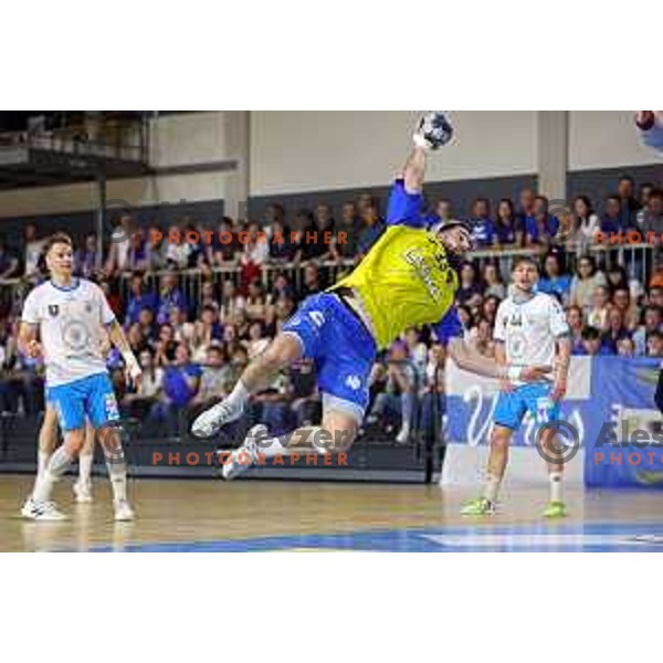 in action during handball Slovenian Cup match between Jerusalem Ormoz and Celje Pivovarna Lasko in Ormoz on May 7, 2023 , Slovenia on April 23, 2023