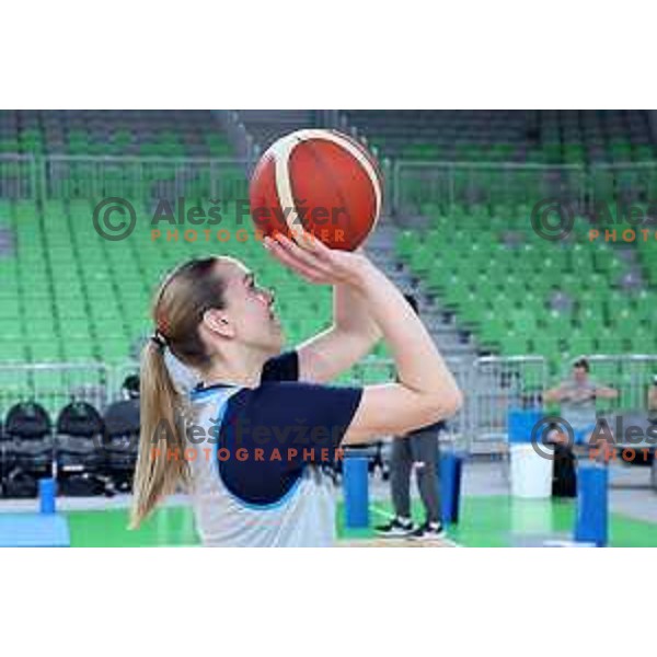 of Slovenia Women\'s Basketball team during practice session in Arena Stozice, Ljubljana on May 8, 2023
