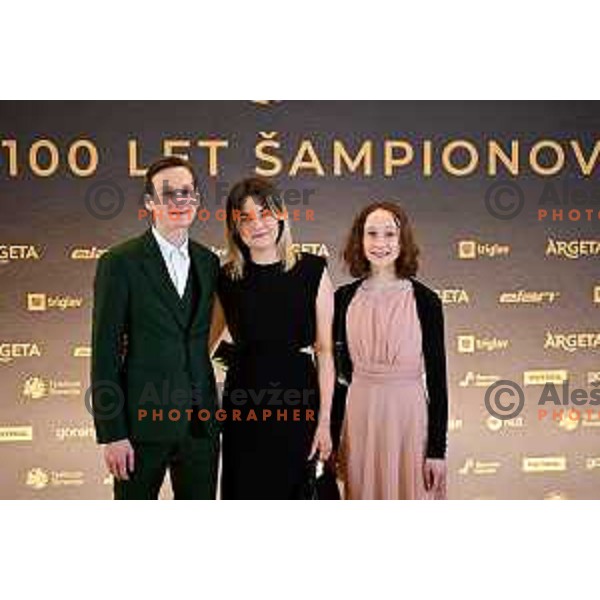 Domen, his girlfriend and Nika Prevc during Gala event The Night of the Champions in Ljubljana, Slovenia on May 9, 2023