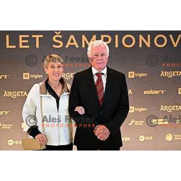 Alenka and Tone Vogrinec during Gala event The Night of the Champions in Ljubljana, Slovenia on May 9, 2023