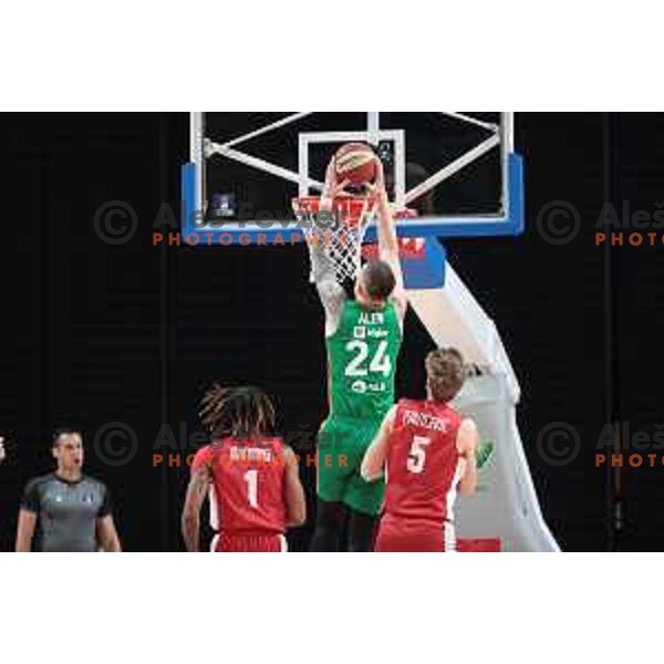 Alen Omic in action during the third match of quarter-final of ABA league between Cedevita Olimpija and FMP in Ljubljana, Slovenia on May 13, 2023
