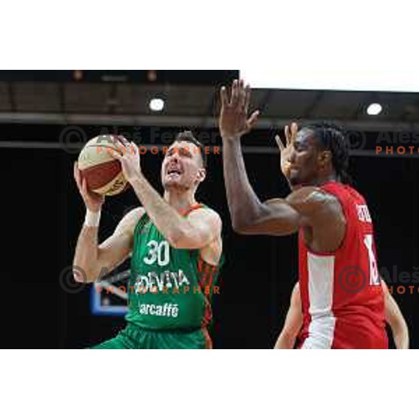 Zoran Dragic in action during the third match of quarter-final of ABA league between Cedevita Olimpija and FMP in Ljubljana, Slovenia on May 13, 2023