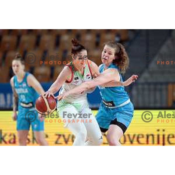 Lara Kozina Bubnic in action during a friendly basketball match on Rakete Tour between Slovenia and Hungary in Zlatorog Hall in Celje, Slovenia on May 16, 2023 