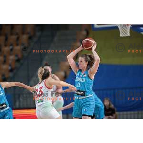 Lara Kozina Bubnic in action during a friendly basketball match on Rakete Tour between Slovenia and Hungary in Zlatorog Hall in Celje, Slovenia on May 16, 2023 