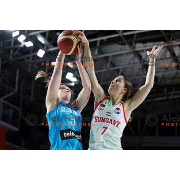 Gala Kramzar in action during a friendly basketball match on Rakete Tour between Slovenia and Hungary in Zlatorog Hall in Celje, Slovenia on May 16, 2023