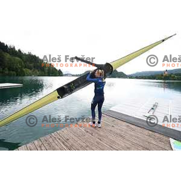 Nina Kostanjsek during Slovenia Rowing team practice on Lake Bled, Slovenia on May 18, 2023