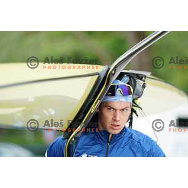 Filip Matej Pfeifer during Slovenia Rowing team practice on Lake Bled, Slovenia on May 18, 2023