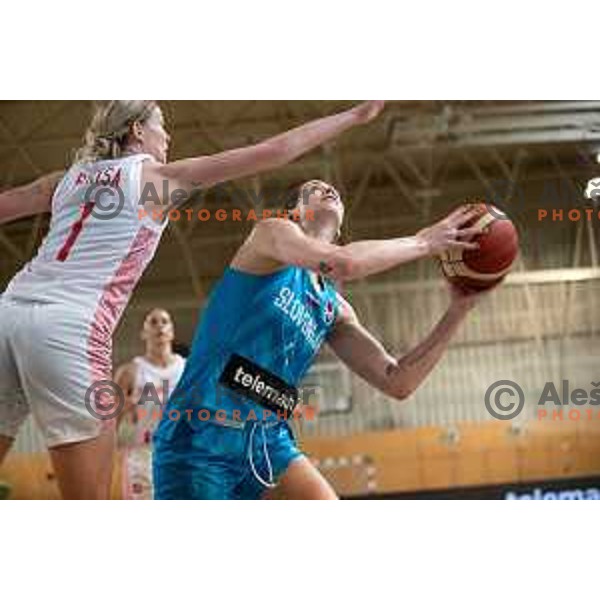 in action during a friendly basketball match on Rakete Tour between Slovenia and Croatia in Podcetrtek, Slovenia on May 23, 2023