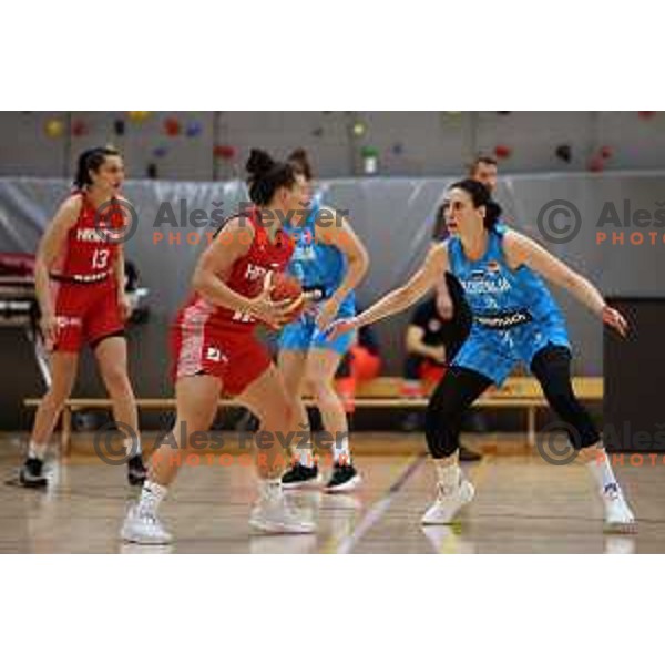 Tina Jakovina of Slovenia during a friendly basketball match on Rakete Tour between Slovenia and Croatia in Menges, Slovenia on May 24, 2023