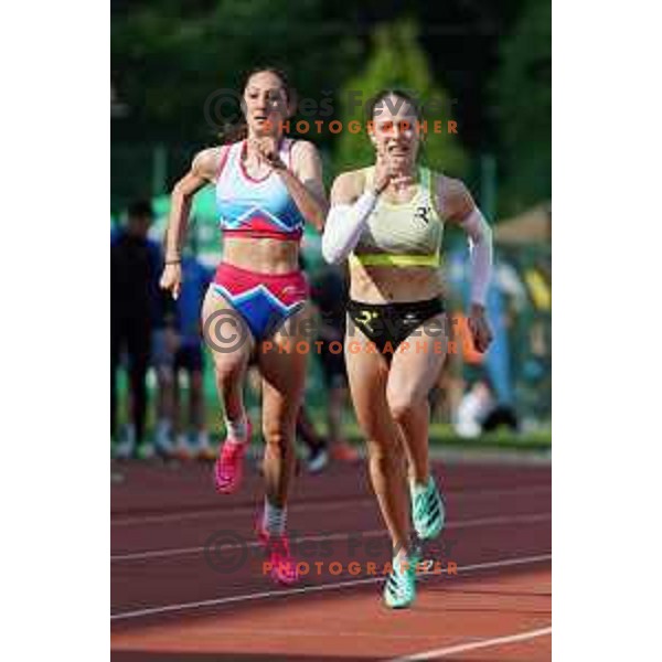 Lucija Potnik, winner of Women\'s Sprint 100 meters at International Track and Field Meeting in Slovenska Bistrica, Slovenia on May 27, 2023