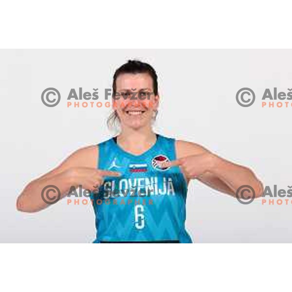 Aleksandra Kroselj of Slovenia Women\'s Basketball team during official photo shooting prior Women\'s Eurobasket 2023 in Zrece, Slovenia on May 10, 2023