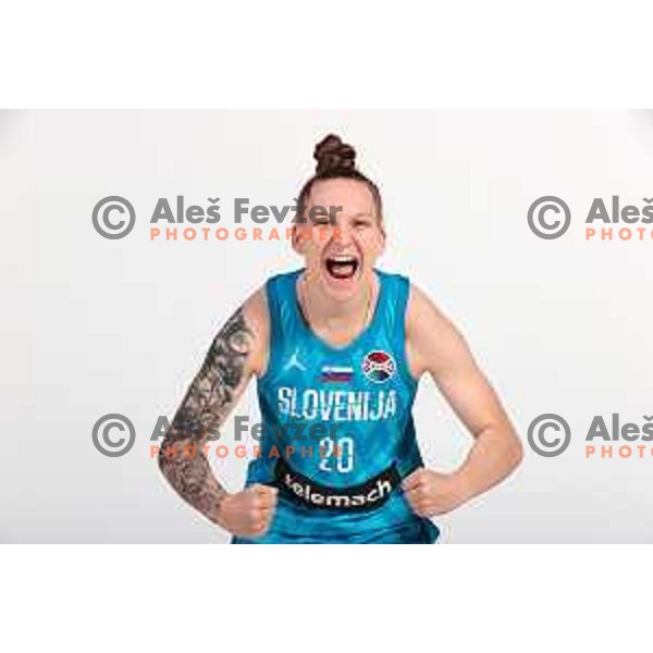 Lea Debeljak of Slovenia Women\'s Basketball team during official photo shooting prior Women\'s Eurobasket 2023 in Zrece, Slovenia on May 10, 2023