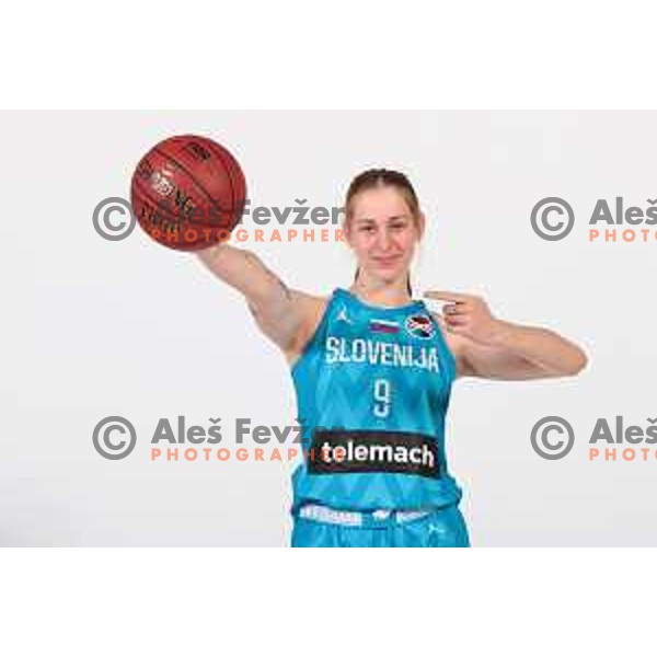 Hana Ivanusa of Slovenia Women\'s Basketball team during official photo shooting prior Women\'s Eurobasket 2023 in Zrece, Slovenia on May 10, 2023