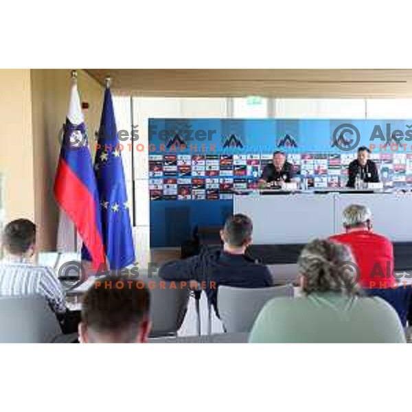 Matjaz Kek, head coach of Slovenia Football team during press conference before upcoming matches with Finland and Denmark at NNC Brdo, Slovenia on June 7, 2023