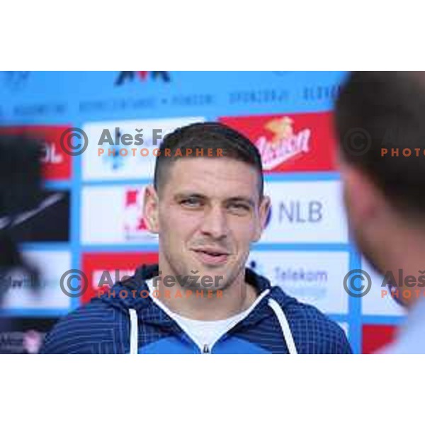 Erik Janza of Slovenia Football team during press conference before upcoming matches with Finland and Denmark at NNC Brdo, Slovenia on June 7, 2023