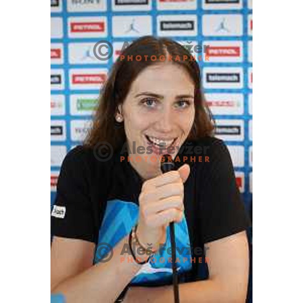 Eva Lisec during Slovenia Women\'s Basketball team press conference before start of Women\'s Eurobasket 2023 in Ljubljana, Slovenia on June 12, 2023