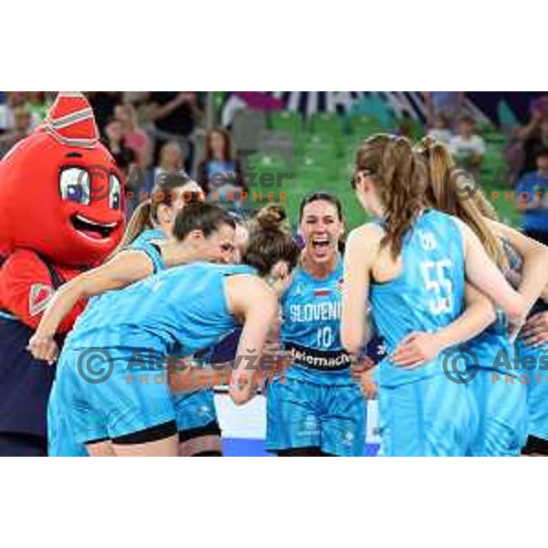 Tina Jakovina in action during the Women’s Eurobasket 2023 Preliminary round match between Great Britain and Slovenia in Ljubljana, Slovenia on June 15, 2023