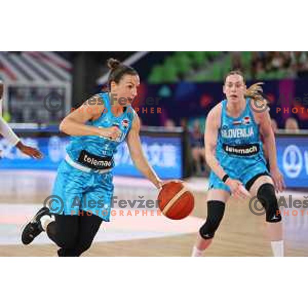 Teja Oblak in action during the Women’s Eurobasket 2023 Preliminary round match between Great Britain and Slovenia in Ljubljana, Slovenia on June 15, 2023