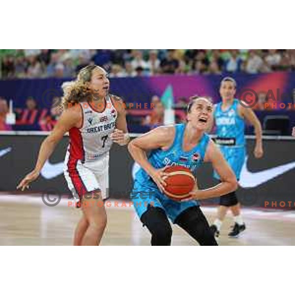 Zala Friskovec of Slovenia in action during the Women’s Eurobasket 2023 Preliminary round match between Great Britain and Slovenia in Ljubljana, Slovenia on June 15, 2023