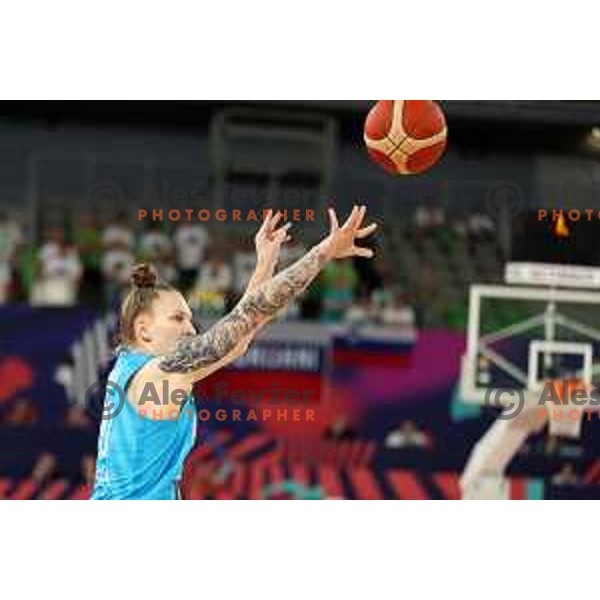 in action during the Women’s Eurobasket 2023 Preliminary round match between Great Britain and Slovenia in Ljubljana, Slovenia on June 15, 2023 