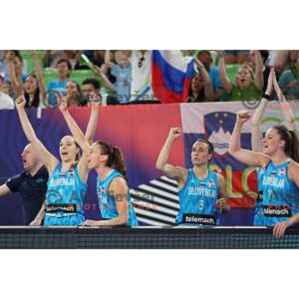 in action during the Women’s Eurobasket 2023 Preliminary round match between Great Britain and Slovenia in Ljubljana, Slovenia on June 15, 2023 