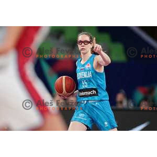 Blaza Ceh in action during the Women’s Eurobasket 2023 Preliminary round match between Great Britain and Slovenia in Ljubljana, Slovenia on June 15, 2023