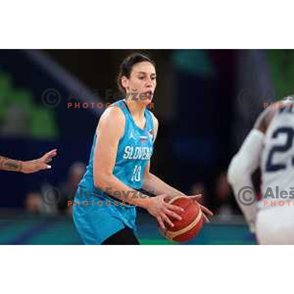 Tina Jakovina in action during the Women’s Eurobasket 2023 Preliminary round match between Great Britain and Slovenia in Ljubljana, Slovenia on June 15, 2023