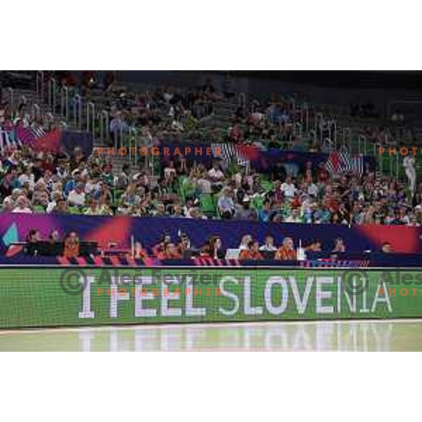 in action during the Women’s Eurobasket 2023 Preliminary round match between Great Britain and Slovenia in Ljubljana, Slovenia on June 15, 2023