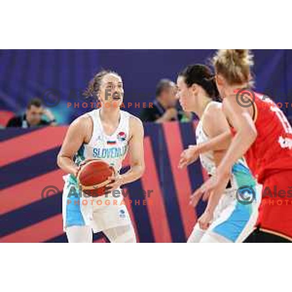 Zala Friskovec in action during the Women’s Eurobasket 2023 Preliminary round match between Germany and Slovenia in Ljubljana, Slovenia on June 16, 2023 Foto: Filip Barbalic