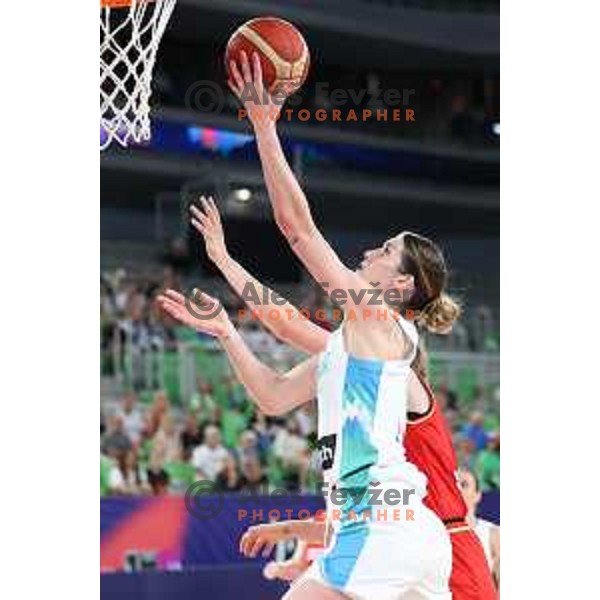 Eva Lisec in action during the Women’s Eurobasket 2023 Preliminary round match between Germany and Slovenia in Ljubljana, Slovenia on June 16, 2023 Foto: Filip Barbalic