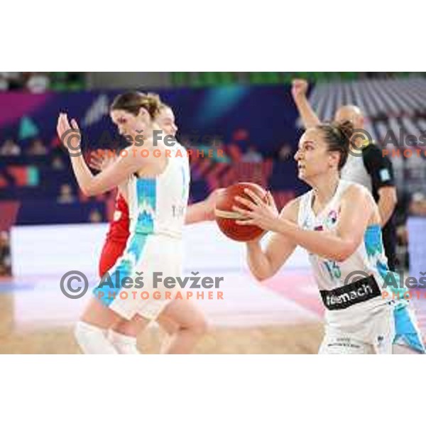 Zala Friskovec in action during the Women’s Eurobasket 2023 Preliminary round match between Germany and Slovenia in Ljubljana, Slovenia on June 16, 2023 Foto: Filip Barbalic