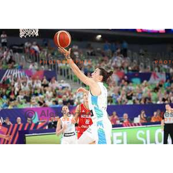 Teja Oblak in action during the Women’s Eurobasket 2023 Preliminary round match between Germany and Slovenia in Ljubljana, Slovenia on June 16, 2023 Foto: Filip Barbalic