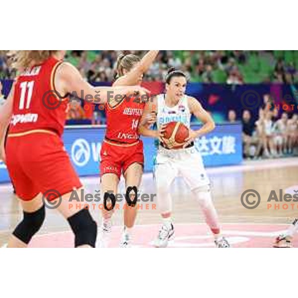 Teja Oblak in action during the Women’s Eurobasket 2023 Preliminary round match between Germany and Slovenia in Ljubljana, Slovenia on June 16, 2023 Foto: Filip Barbalic