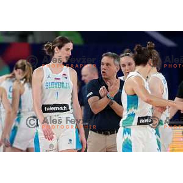 in action during the Women’s Eurobasket 2023 Preliminary round match between Slovenia and France in Ljubljana, Slovenia on June 18, 2023
