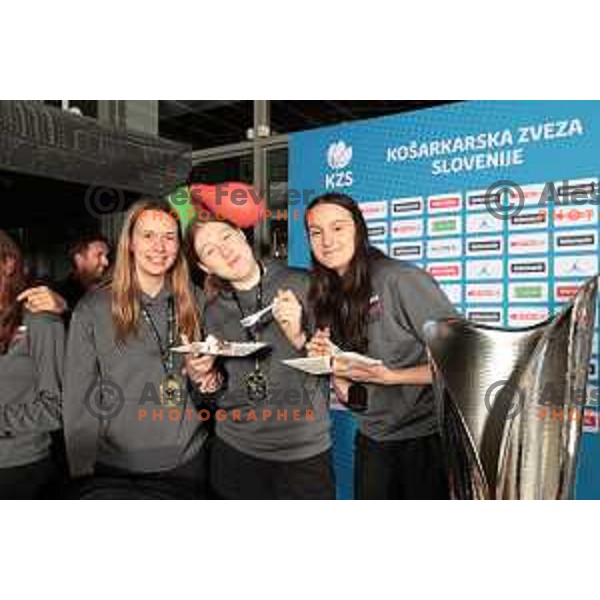 Reception for Slovenia U-18 European Women Gold medalists, Ljubljana, Slovenia on July 10, 2023