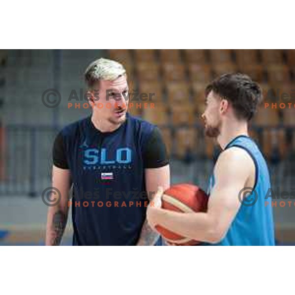 Gregor Hrovat of Slovenia National Basketball team during a practice session in Arena Zlatorog in Celje on July 18, 2023
