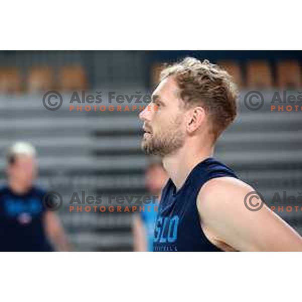 Jaka Blazic of Slovenia National Basketball team during a practice session in Arena Zlatorog in Celje on July 18, 2023