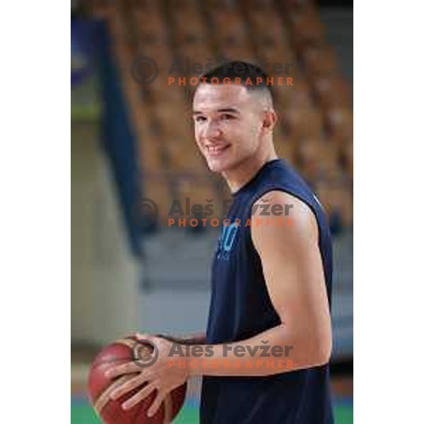 Bine Prepelic of Slovenia National Basketball team during a practice session in Arena Zlatorog in Celje on July 18, 2023