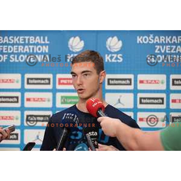 Ziga Samar of Slovenia National Basketball team during a practice session in Arena Zlatorog in Celje on July 18, 2023